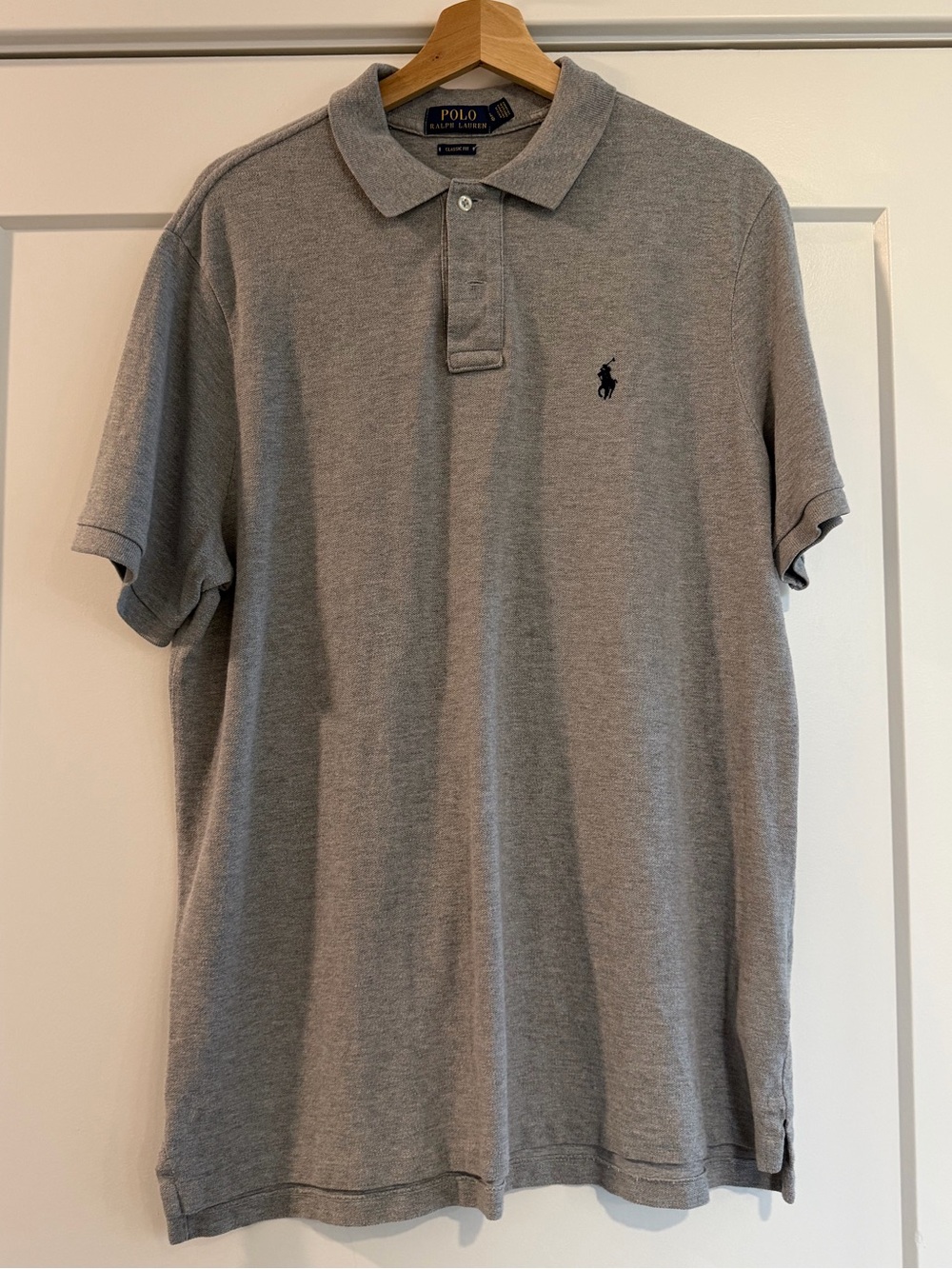 Ralph Lauren Men’s Light Gray Polo with Navy Pony